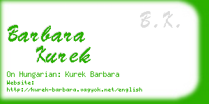 barbara kurek business card